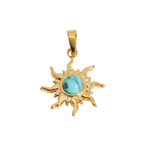 turquoise sun necklace